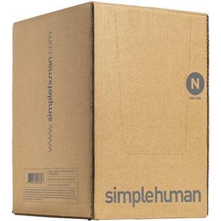 simplehuman Code N Custom-Fit affaldsposer med snor, 200 stk., 30 L/8 gal, Hvid – Ekstra tykke, Dobbeltsøm, Hurtig udtræk