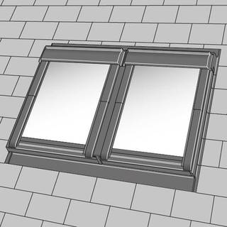 Velux tvillingeinddækning EBL MK08 0021 78x140cm A=18mm t/fladt tag op til 16mm