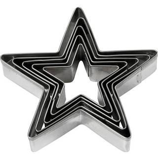 Stjerne Udstiksforme i Rustfrit Stål - 5 stk. 8 cm