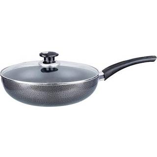 Brentwood-apparater Nonstick Aluminium Wok med låg (10-tommer) Normal sort