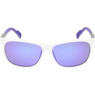 Adidas Sport Mand SP0061 24Z Solbriller Plast Hvid Violet Firkantet Spejlet Skygge