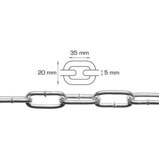 Svejst langleddet kæde 5 mm x 2 meter