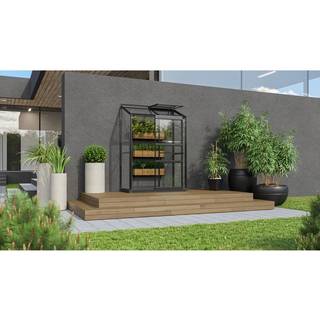 Vitavia Ida 900 vægdrivhus, sort, 0,9 m², 3 mm glas