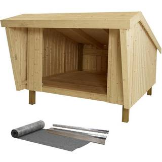 PLUS shelter inkl. tagpap og alulister, ubehandlet, natur/nåletræ - 170/107 x 225 cm