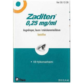 Zaditen 0,25 mg/ml 20 stk Øjendråber, opløsning, enkeltdosisbeholder