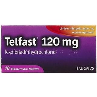 Telfast 120 mg 10 stk Filmovertrukne tabletter
