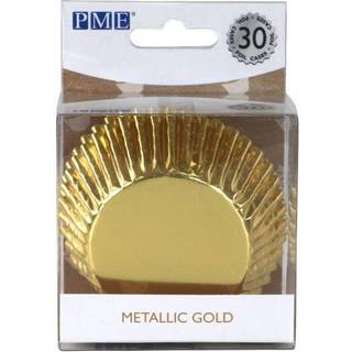 Metallic Gold Muffinsforme, Metalfolie - 30 stk, PME