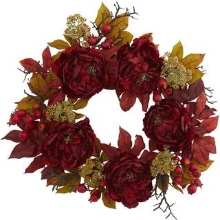 24 """" Peony Sedum Wreath