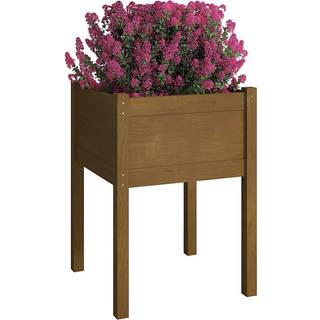 plantekasser 2 stk. 50x50x70 cm massivt fyrretræ gyldenbrun