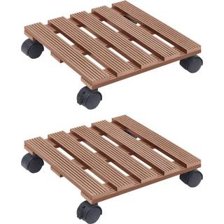 plantevogne 2 stk. 30x30x7,5 WPC brun