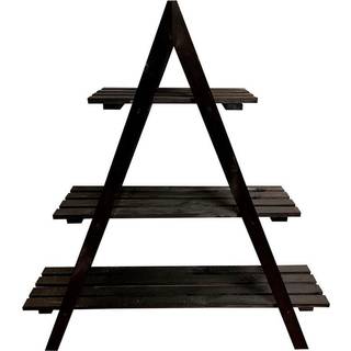 Plantereol m/tre hylder sort træ 101 x 26 x 106 cm