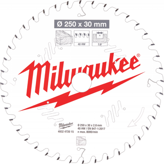 Rundsavklinge MS 250×30×2,8mm 40ATB