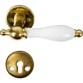 Dørgreb indvendig messing hvidt greb