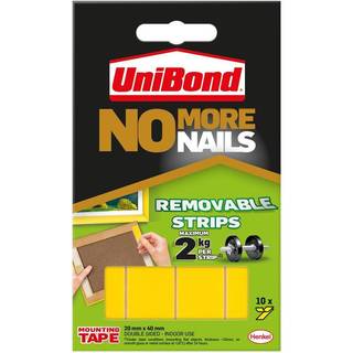 Unibond 781739 / 1507604 No More Nails Aftagelige Klæbepuder 19 mm x 40 mm (Pakke med 10 stk.)