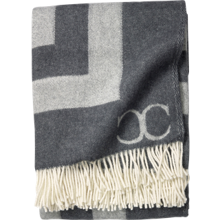 Classic Collection Monogram Plaid 130x200 Cm - Plaider & Tæpper Uld Fra New Zeeland Grå - THMOIG