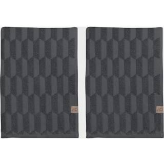 Mette Ditmer Geo Guest Towel 35x55 Cm 2-pack Anthracite - Håndklæder & Badelagner Bomuld Antracit - GEOTWG97
