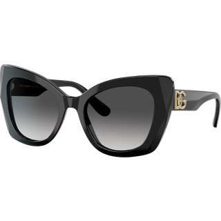 Dolce & Gabbana Kvinde DG4405 501/8G Solbriller Acetat Sort Grå Sommerfugl Normal Skygge