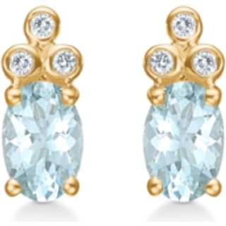 Mads Z - Aquamarin øreringe i 14 kt guld m. i alt 0,045 ct**