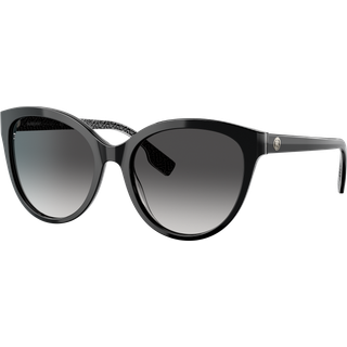 Burberry Kvinde BE4365 BETTY 39778G Solbriller Plast Sort Grå Cat Eye Normal Skygge