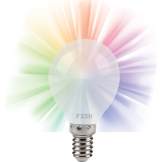 FESH Smart Home LED Kronepære - Multicolor E14 5w Ø 45