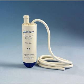 Nedsænkbar elektrisk pantrypumpe Whale Premium Submersible with filter, 12 V, 9.75 l/min ved 3 m. 11.75 l/min ved 1 m. 13 l/min ved 0 m., 3/8 (10 mm) slange / 1/2 (13 mm) slange