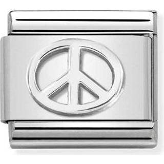 Nomination Silver Peace Symbol Charm - Stainless Steel