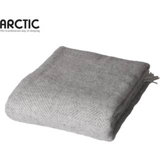 Uldplaid fra ARCTIC - HERRINGBONE LYS GR&#xC5;