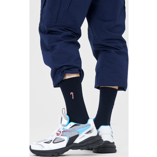 Happy Socks Ribbed Embroidery Car Sock - Blue - Str 41/46