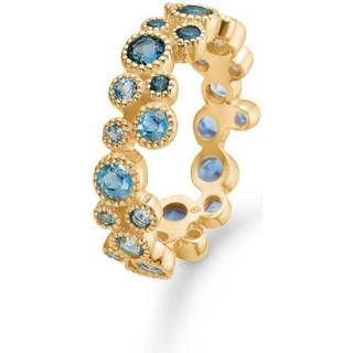 Mads Z - Luxury Rainbow ring i 14 kt guld m. blå sten