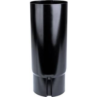 Plastmo Sort Stål lige nedførsel - Ø90 mm