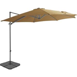 Haveparasol M. Transportabel Fod - Gråbrun