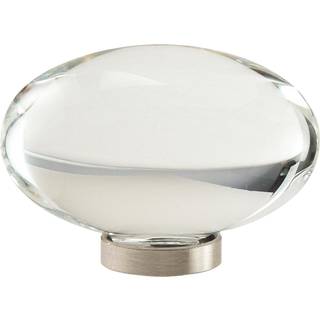 Amerock | Kabinetsknap | Ryd/satin nikkel | 1-3/4 tommer (44 mm) længde | Glacio | 1 pakke | Skuffeknap | Skabshardware