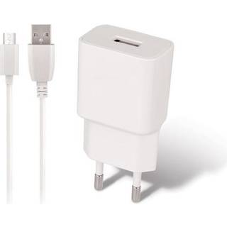 Maxlife 10,5W Vægoplader m. USB-A & Ledning USB-C - Hvid