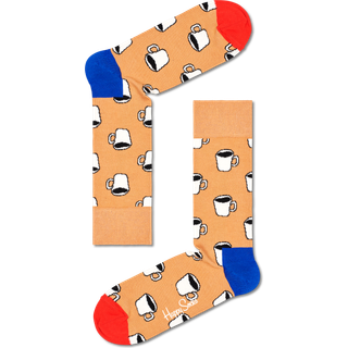 Brown My Cup Of Tea Crew Sock | Fun & Colorful Novelty Socks - Brown, Blue, Red, Black, White - 36-40