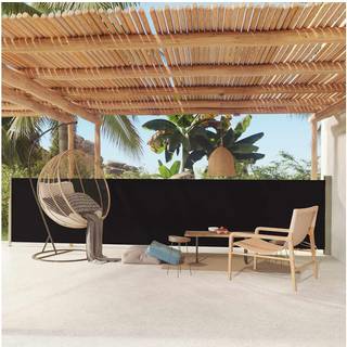 sammenrullelig sidemarkise til terrassen 117x600 cm sort