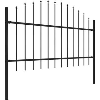 havehegn med spydtop (1-1,25) x 6,8 m sort stål