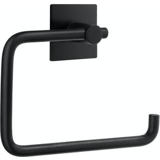 Beslagsboden selvklæbende toiletpapirholder, kvadratisk bagplade, mat sort