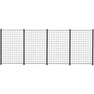 4 fag espalie sort 150x100 cm inkl. 5 alu stolper 158 cm - 116-097