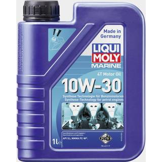 Delsyntetisk olie til 4-takt indenbords- &amp; påhængsmotorer Liqui Moly Marine 4T Motor Oil 10W-30, til benzinmotorer, API SM &amp; NMMA FC-W, 1 liter