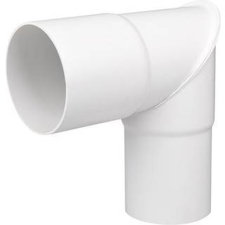 Plastmo knærør, PVC, hvid, 90° - Ø90 mm