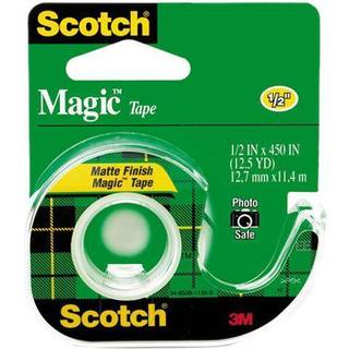 Magic Office Tape med genopfyldelig dispenser 1/2 """" X 12-1/2 yards klar [sæt af 4]