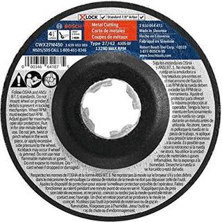 Bosch CWX27M450 4-1/2 in. x .098 in. X-Lock Metal Cutting Abrasive Wheel 30 Grit Compatible med 7/8 in. Arbor Type 27A (ISO 42) för applikationer