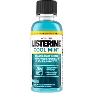 Listerine cool mynt antiseptisk mundskyl til dårlig ånde rejse størrelse 3,2 ounces - tilfælde af 24