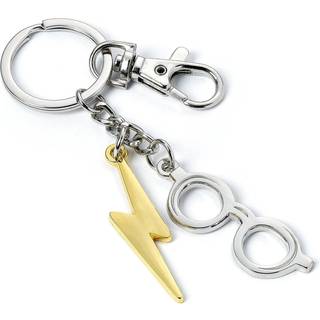 Harry Potter Keychain Lightening Bolt & Glasses (silver plated)