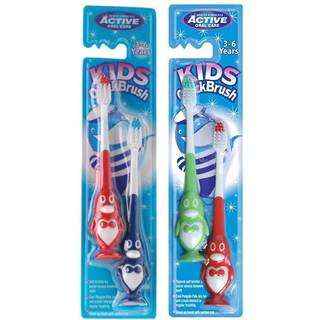 2 stk. Børnetandbørster Active Oral Care Pingvin 3-6 år