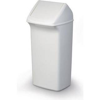 Durable Durabin affaldsspand kvadratisk 40 liter med flip låg hvid