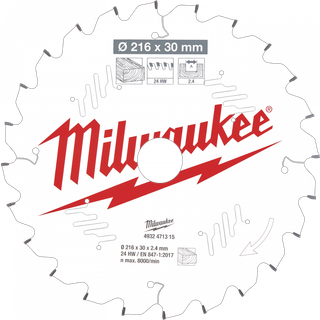 Milwaukee Rundsavklinge til kap- og geringssav 216x30x2,4x24 mm, för trä