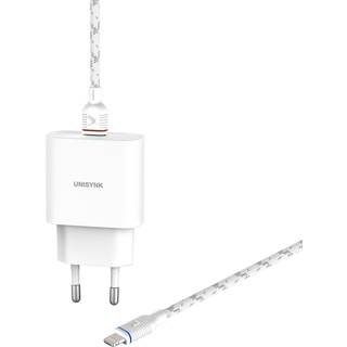 Unisynk 20w Pd Slim Wall Charger + Lightning Cable Hvid 2m