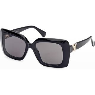 Max Mara Kvinde MM0030 EMME7 01A Solbriller Acetat Sort klar Grå Firkantet Normal