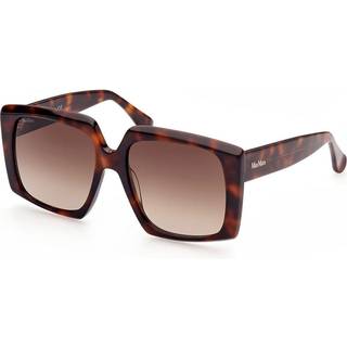 Max Mara Kvinde MM0024 LOGO6 52F Solbriller Acetat Havana Brun Geometrisk Normal Skygge